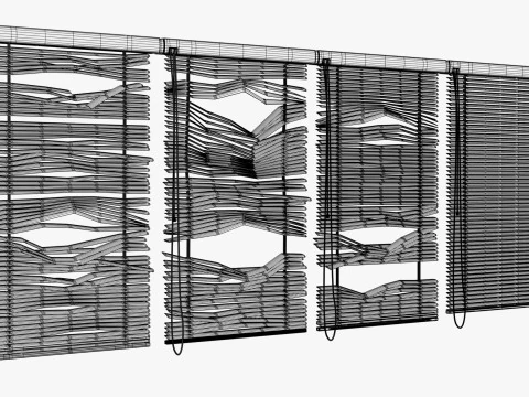 Abandoned Window Blinds M1 3D Model