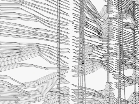 Abandoned Window Blinds M1 3D Model