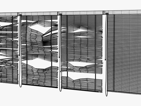 Abandoned Window Blinds M1 3D Model