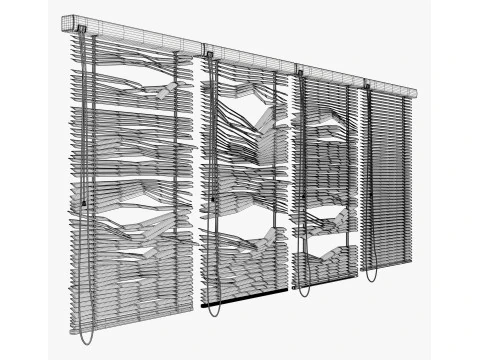Abandoned Window Blinds M1 3D Model