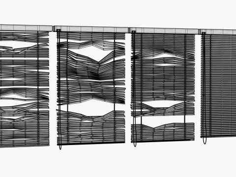 Abandoned Window Blinds M1 3D Model