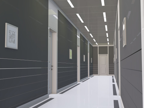 Modular Corporate Hallway M1 3D Model