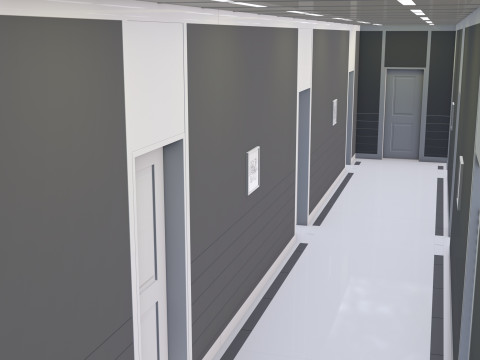 Modular Corporate Hallway M1 3D Model