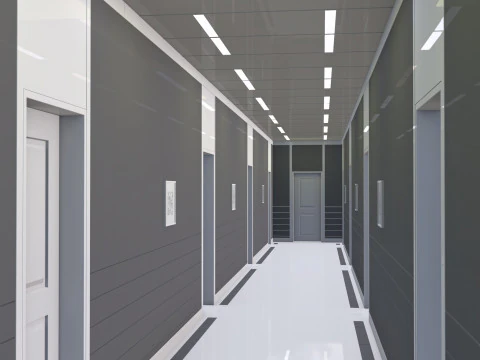 Modular Corporate Hallway M1 3D Model