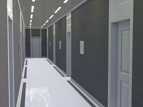 Modular Corporate Hallway M1 3D Model