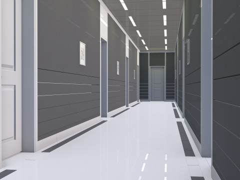 Modular Corporate Hallway M1 3D Model