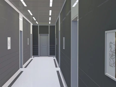 Modular Corporate Hallway M1 3D Model