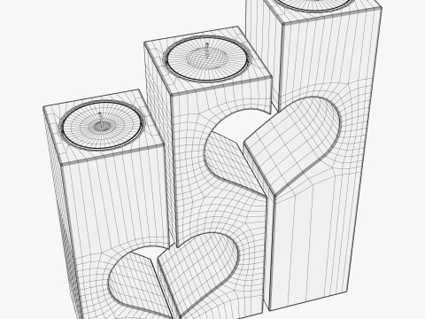 나무 하트 캔들 홀더 M1 3D 모델
