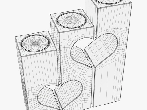 Wooden Heart Candle Holder M1 3D Model