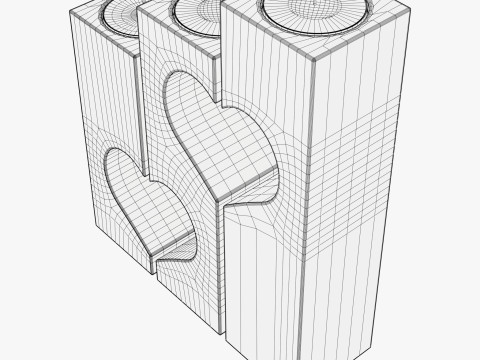 나무 하트 캔들 홀더 M1 3D 모델