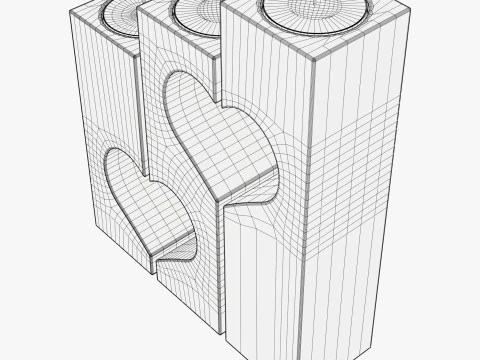 Wooden Heart Candle Holder M1 3D Model