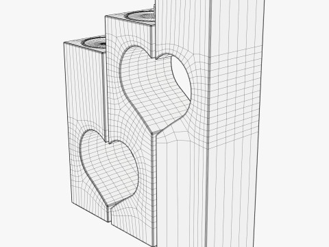 나무 하트 캔들 홀더 M1 3D 모델