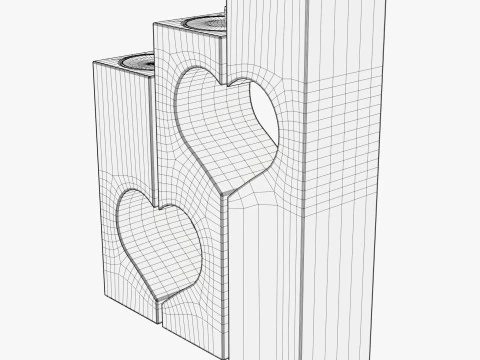 Wooden Heart Candle Holder M1 3D Model