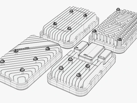 Cooling Heatsink Set M1 3D Model