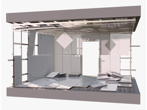 Abandoned Modular Booth M1 3D Model