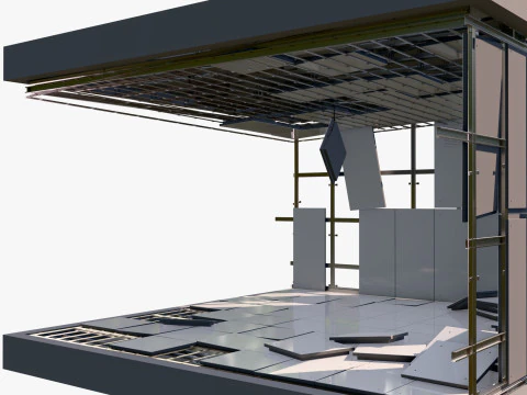 Abandoned Modular Booth M1 3D Model