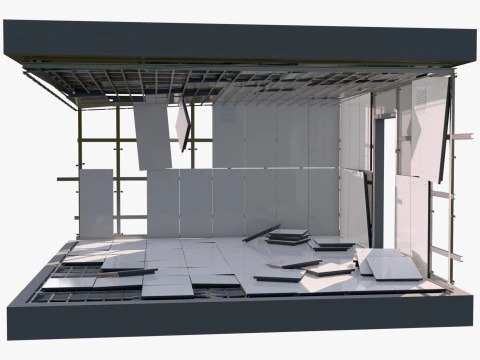 Abandoned Modular Booth M1 3D Model