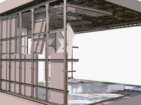 Abandoned Modular Booth M1 3D Model