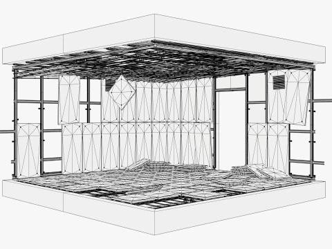 Abandoned Modular Booth M1 3D Model