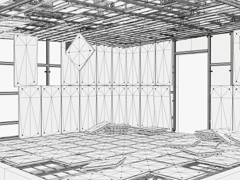Заброшенный модульный стенд М1 3D Модель