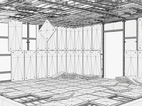 Abandoned Modular Booth M1 3D Model