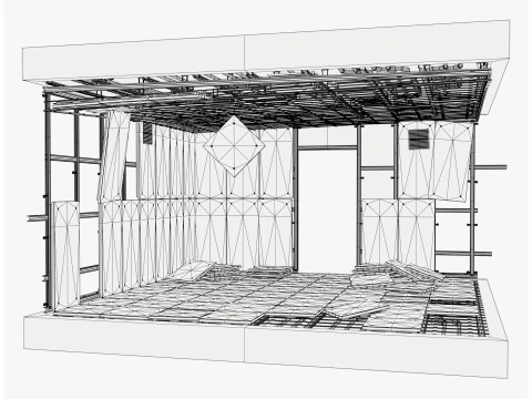 Abandoned Modular Booth M1 3D Model