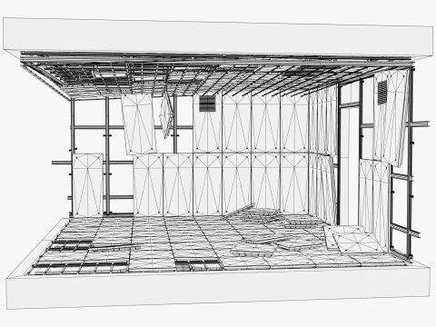 Abandoned Modular Booth M1 3D Model