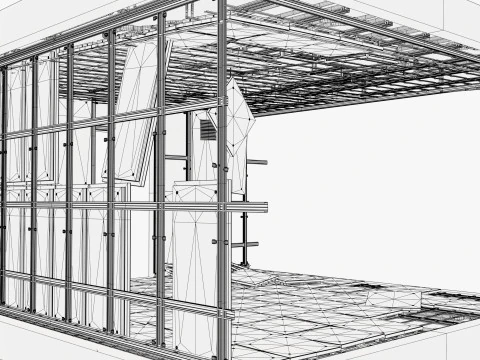 Abandoned Modular Booth M1 3D Model
