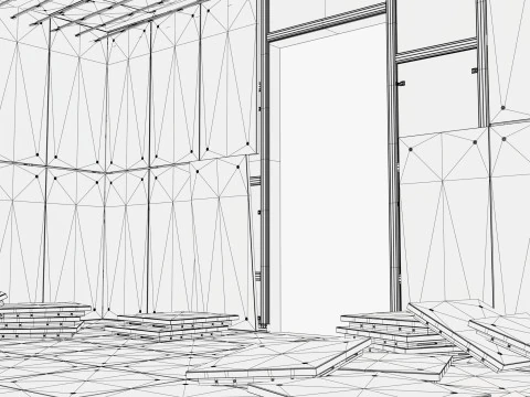 Abandoned Modular Booth M1 3D Model