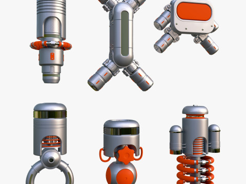 SciFi टेक मॉड्यूल सेट M1 3D मॉडल