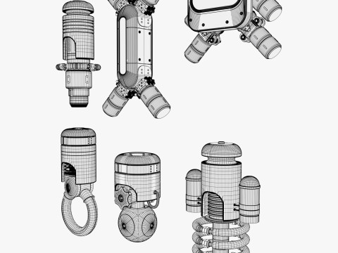 SciFi टेक मॉड्यूल सेट M1 3D मॉडल