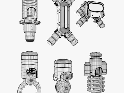 SciFi टेक मॉड्यूल सेट M1 3D मॉडल
