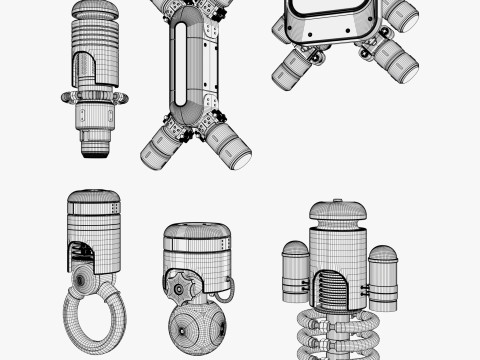 SciFi टेक मॉड्यूल सेट M1 3D मॉडल