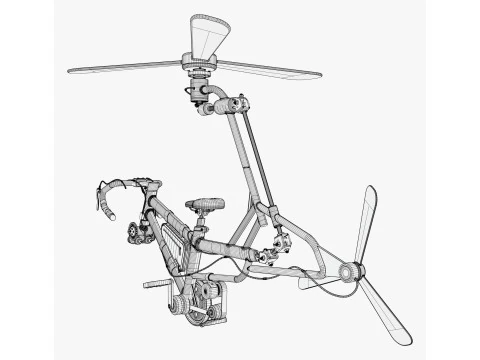 Pedal Powered Gyrocopter M1 3D Model
