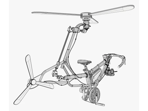 Pedal Powered Gyrocopter M1 3D Model