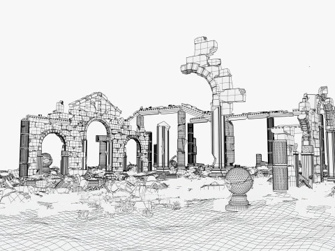 Ancient Desert Ruins M1 3D Model
