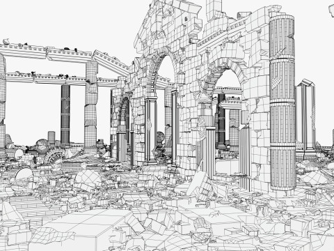 Ancient Desert Ruins M1 3D Model