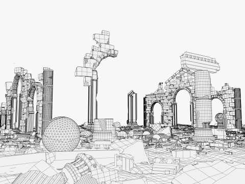 Ancient Desert Ruins M1 3D Model