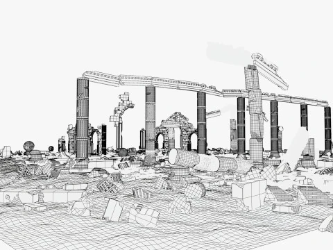 Ancient Desert Ruins M1 3D Model