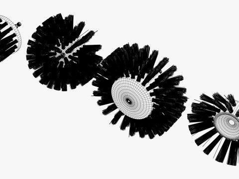 Drill Cleaning Brush Set M1 3D Model