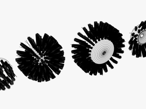 Drill Cleaning Brush Set M1 3D Model