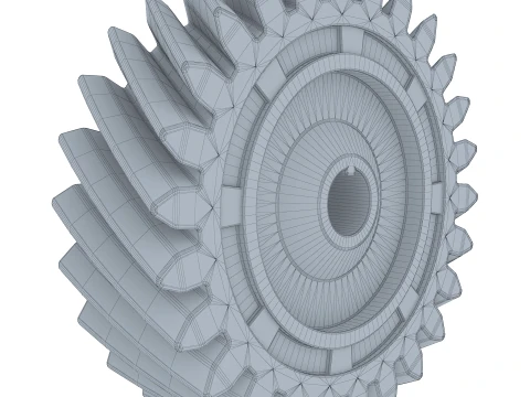 Gear Helical D199mm T60mm M1 3D Model