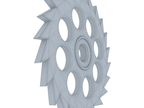 Gear Ratchet D184mm T13mm M1 3D Model