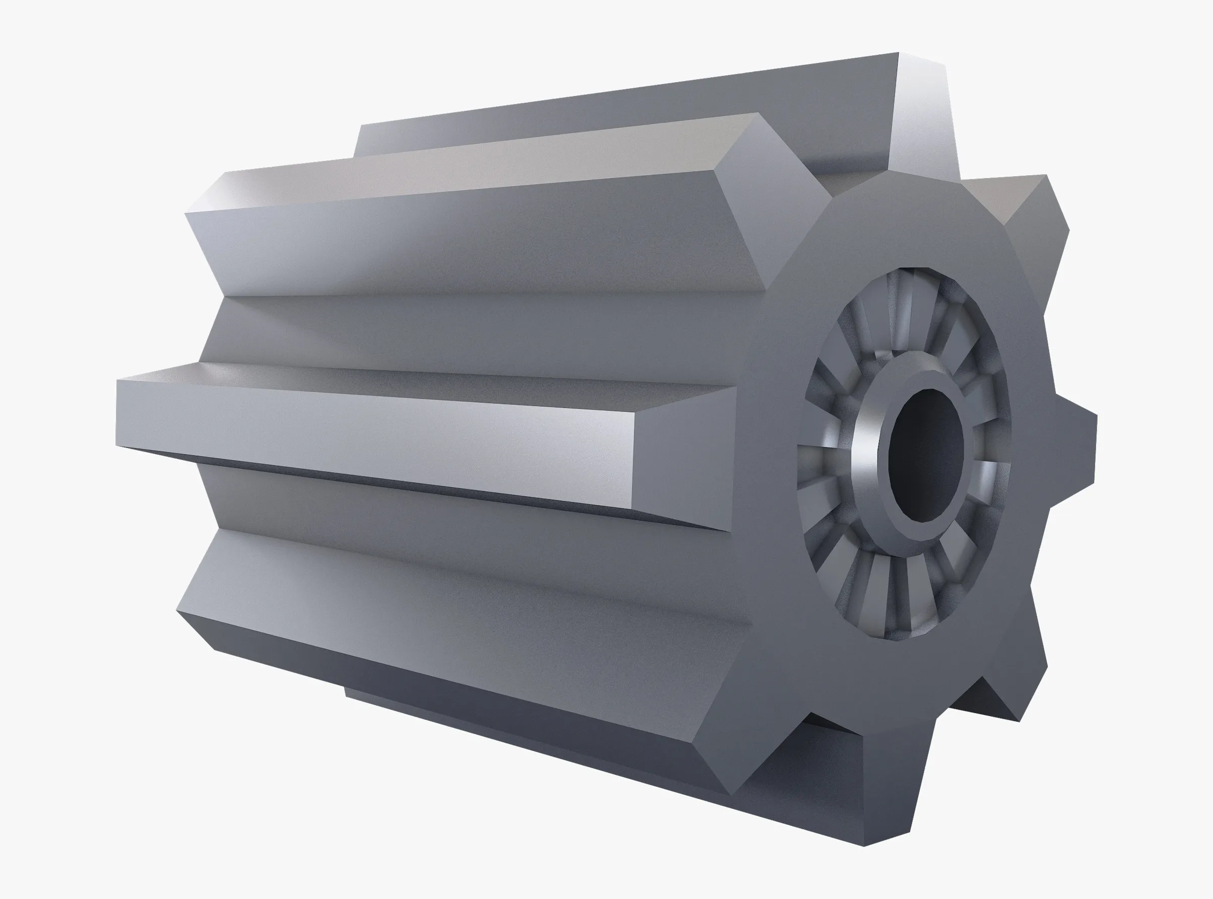 Gear Spur D236mm T277mm M1 Low Poly 3D Model .c4d .max .obj .3ds .fbx .stl .blend 