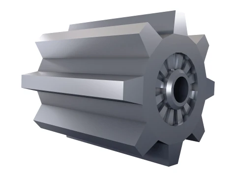 Engranaje recto D236mm T277mm M1 Low Poly Modelo 3D