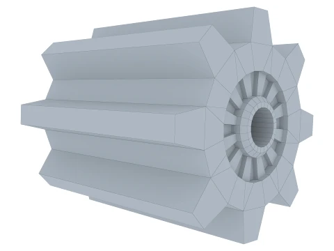 Gear Spur D236mm T277mm M1 Low Poly 3D Model