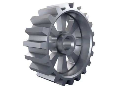 Engranaje recto D255mm T83mm M1 Low Poly Modelo 3D