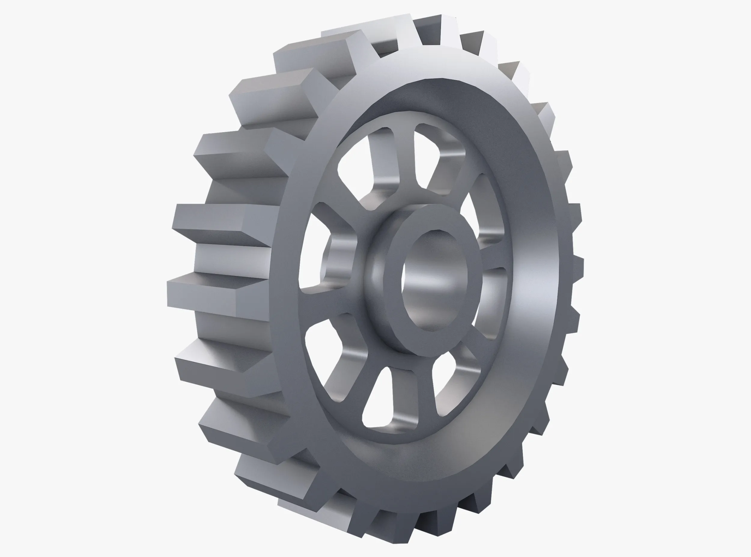 Gear Spur D300mm T62mm M1 Low Poly 3D Model .c4d .max .obj .3ds .fbx .stl .blend
