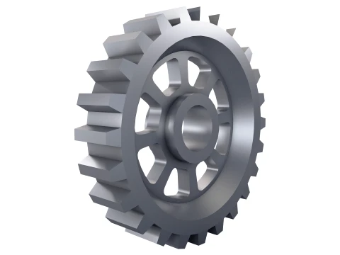 Engranaje recto D300mm T62mm M1 Low Poly Modelo 3D