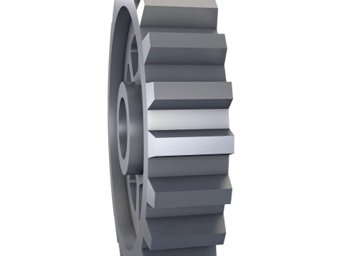 Gear Spur D300mm T62mm M1 Low Poly 3D Model